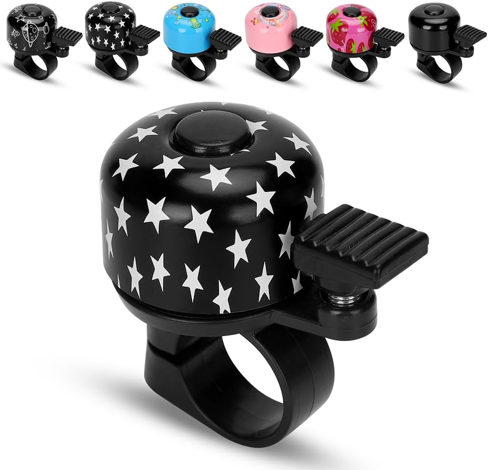 Kid Bike Bell - Bicycle Bell for Kids Boys Girls Adults | 120db Classic Mini Loud Bike Ring - Cool Bike Bell Design with Crisp Clear Sound for MTB,BMX,City Bike,Scooter -Kid Bike Accessories