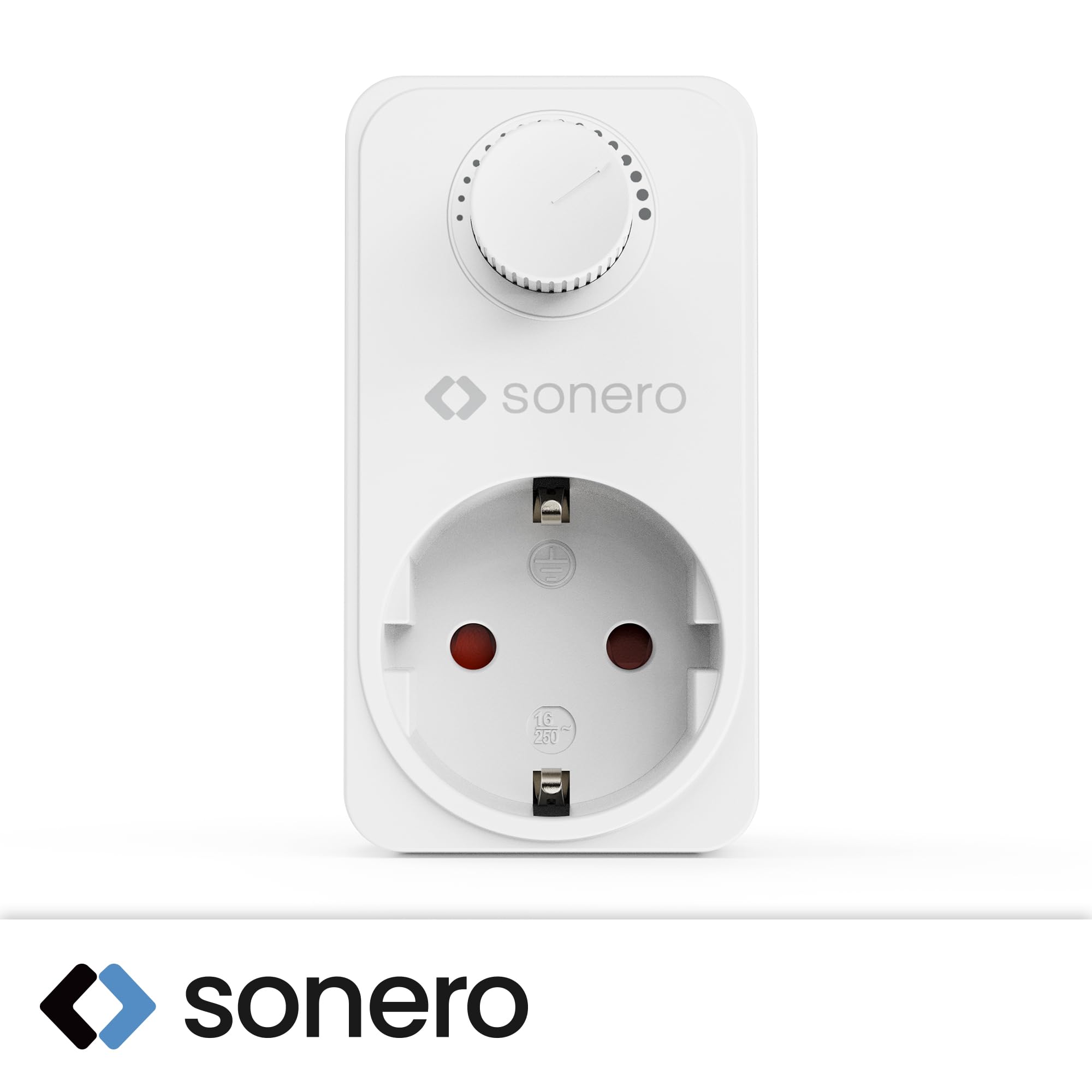 sonero Ściemniacz gniazdka, adapter z regulatorem jasności, tylko do ściemnianych lamp LED, lamp halogenowych, żarowych, biały