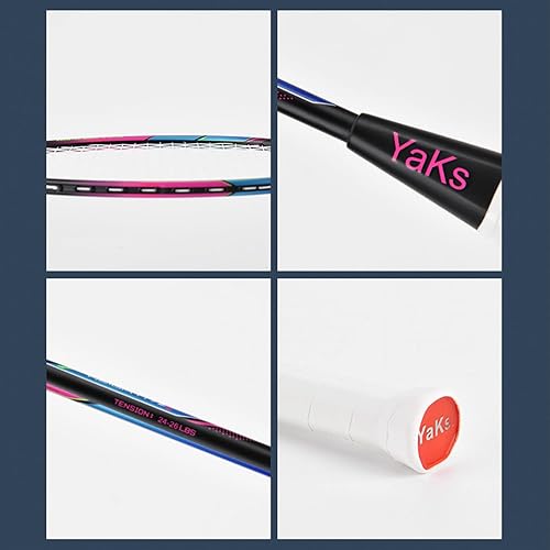 Miniatura 6 de YAKS Juego de raquetas de bádminton de entrenamiento para estudiantes adultos de alta elasticidad, 4U4G, 3 uds, 4U4G, profesional, ultra ligero,