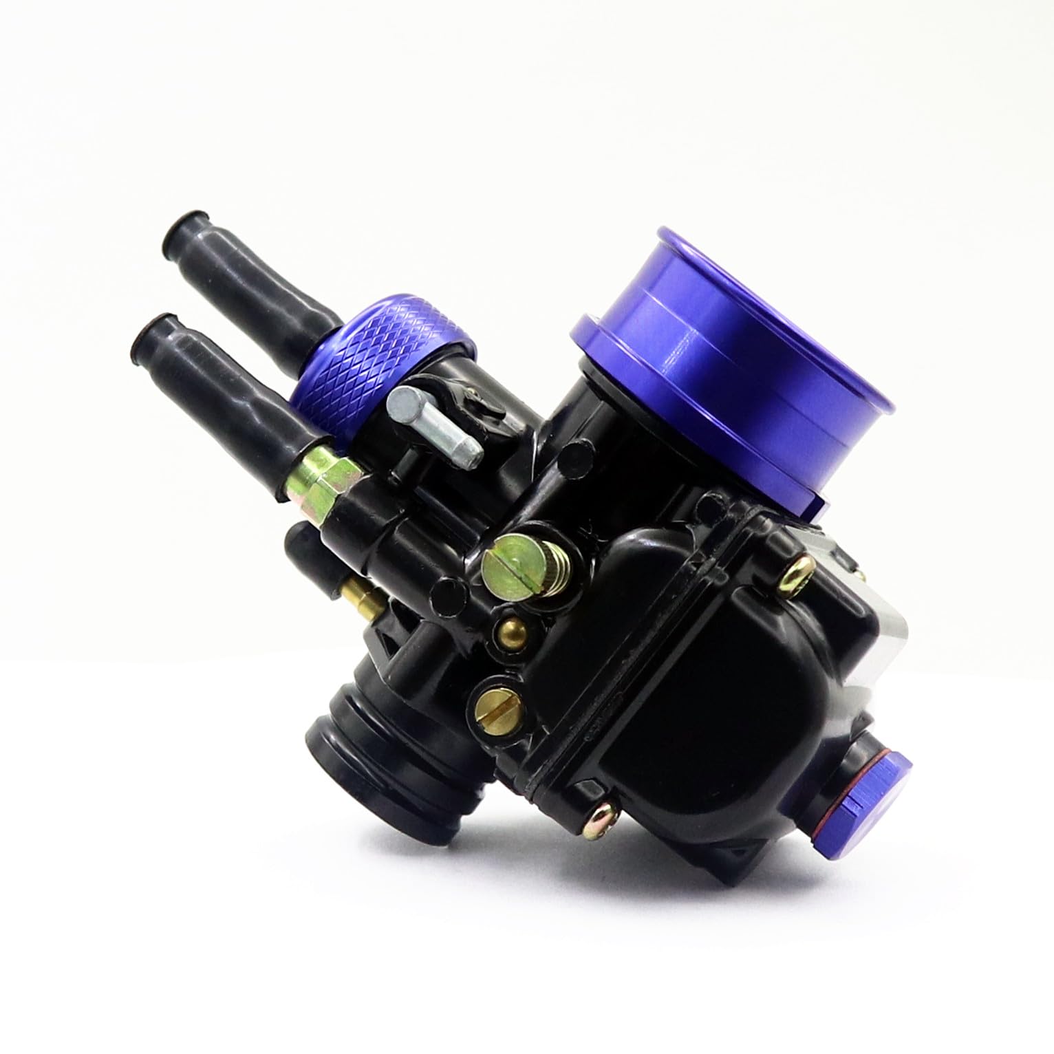 Carburatore PHBG, 17 mm/19 mm/21 mm, compatibile con motori Minarelli Keeway Peugeot Piaggio a 2 tempi per scooter, Oro/Rosso/Blu (Blu, 21 mm)