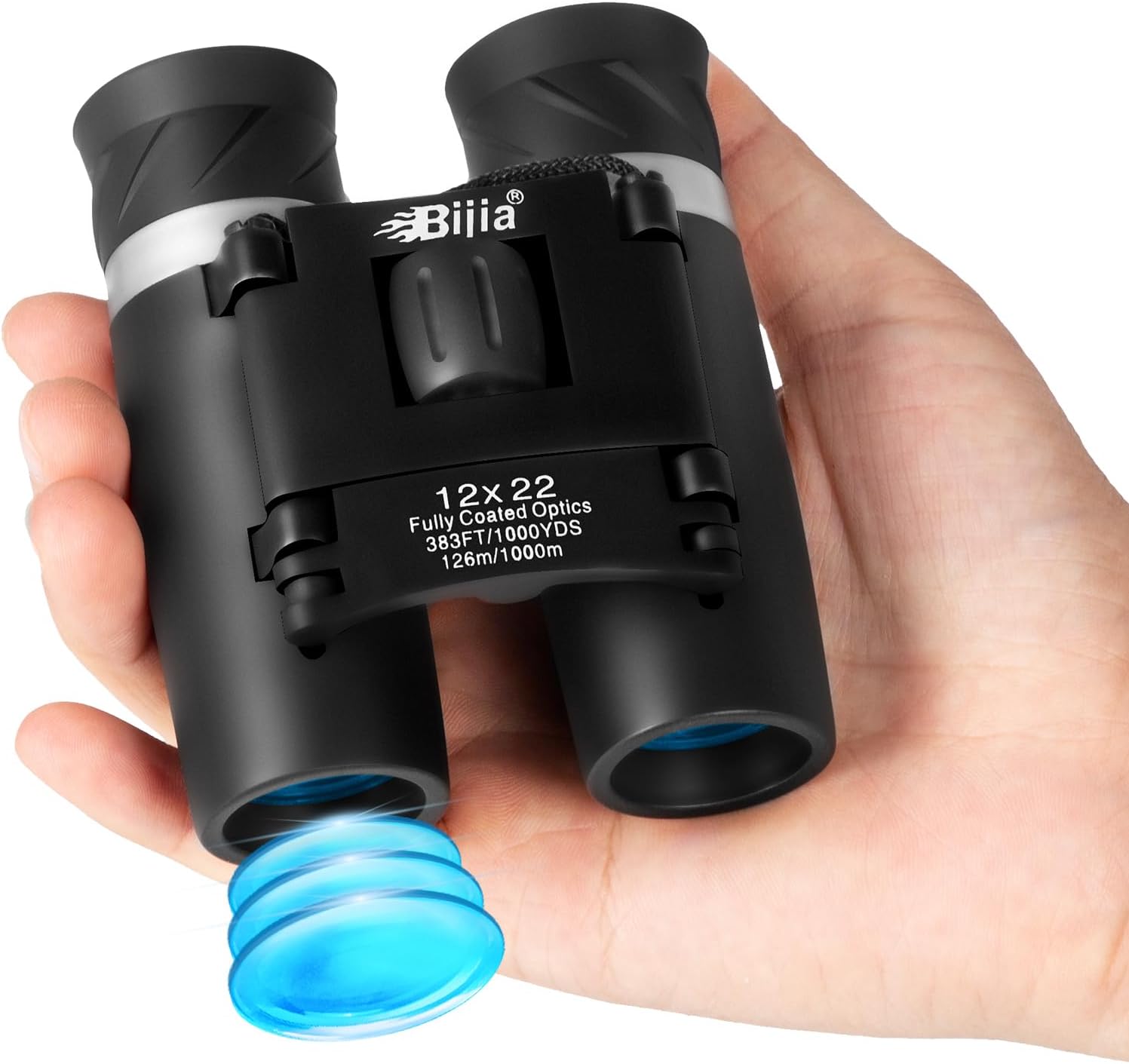 BIJIA 12x22 HD Mini Compact Binoculars for Adult,Hunting,Bard Watching,Concert,Sport and Outdoor Activities (Lastest Optics Coating Technology)