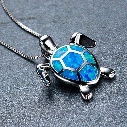 Durable Cute Turtle Shape Fire Opal Pendant Necklace Zircon Clavicle Chain,Green Convenient and clever2