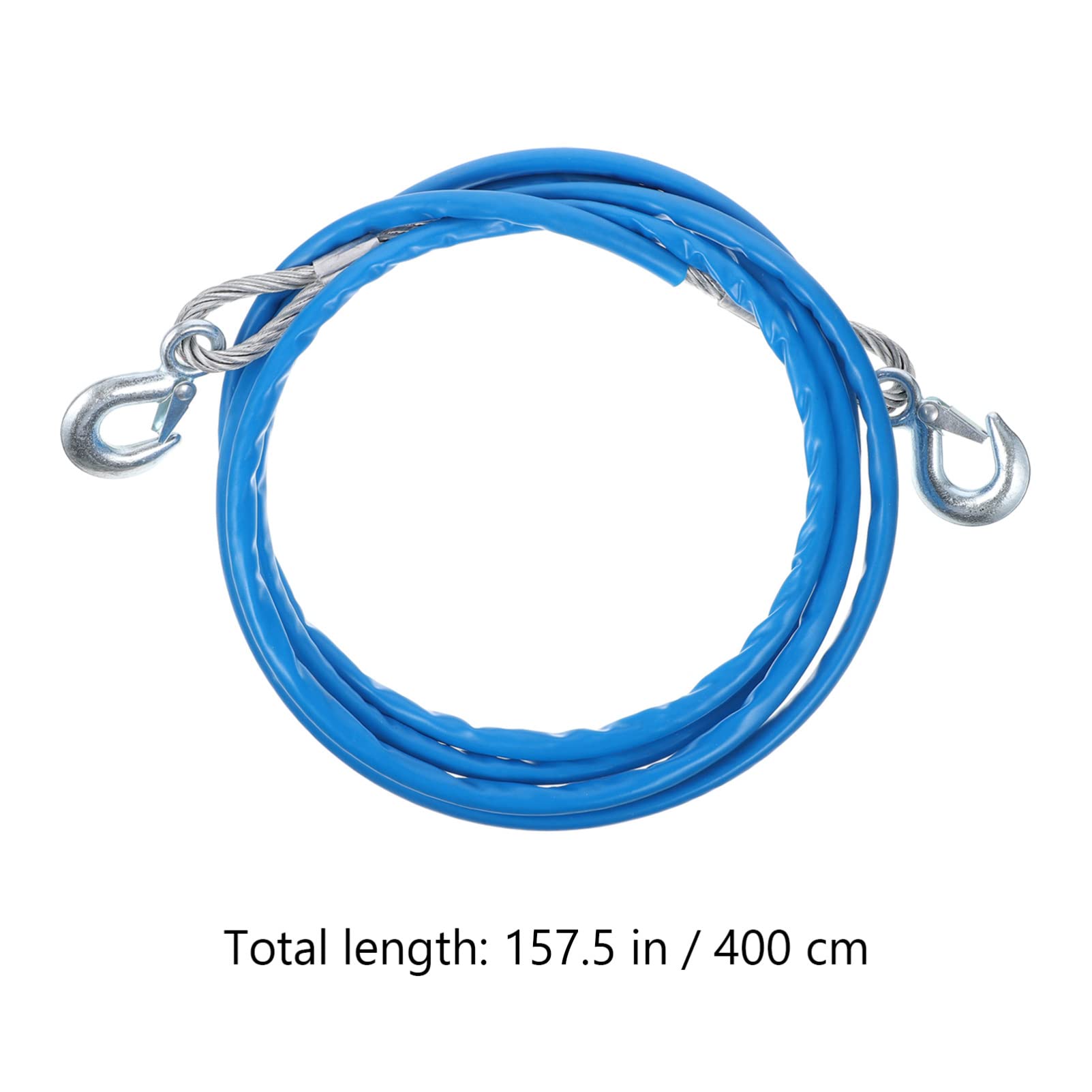 GRIRIW 1Pc Car Hauling Cable with Hooks Capacity Sturdy Trailer Rope for Safe Vehicle Towing Fluorescent Design for Night Use Durable Forged Hook for Car Trailers
