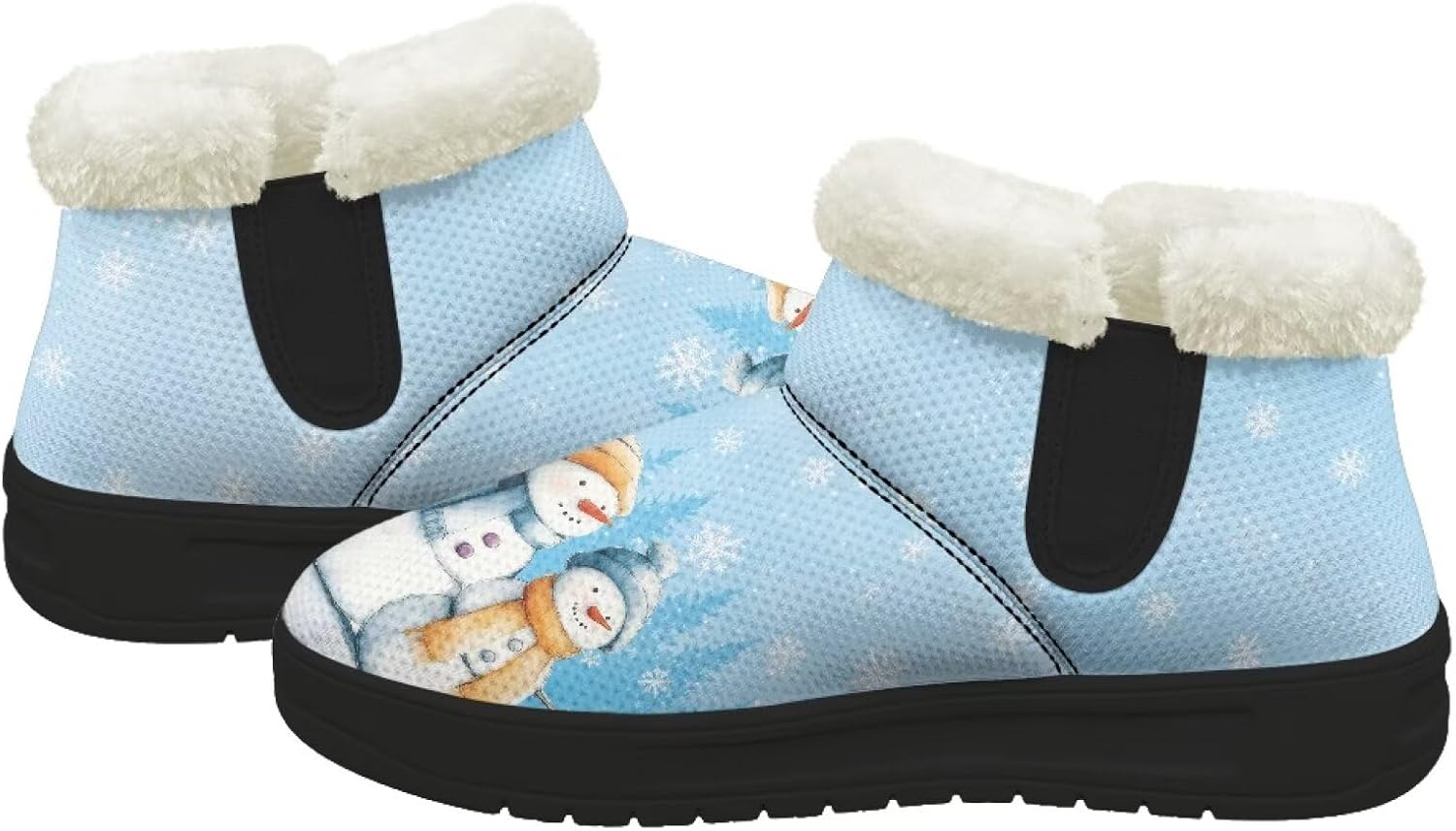 KEIAHUAN Snow Boots with Fur for Women Cozy Warm Insulated Winter Snow Booties Cozy Platform Mini Boots