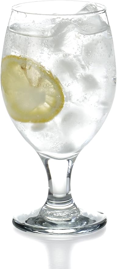 Red Co. Belluno Classic Clear Glasses for Water, Juice, Liquor - Wine Goblets - Set of 4 (13.5 Ounces)