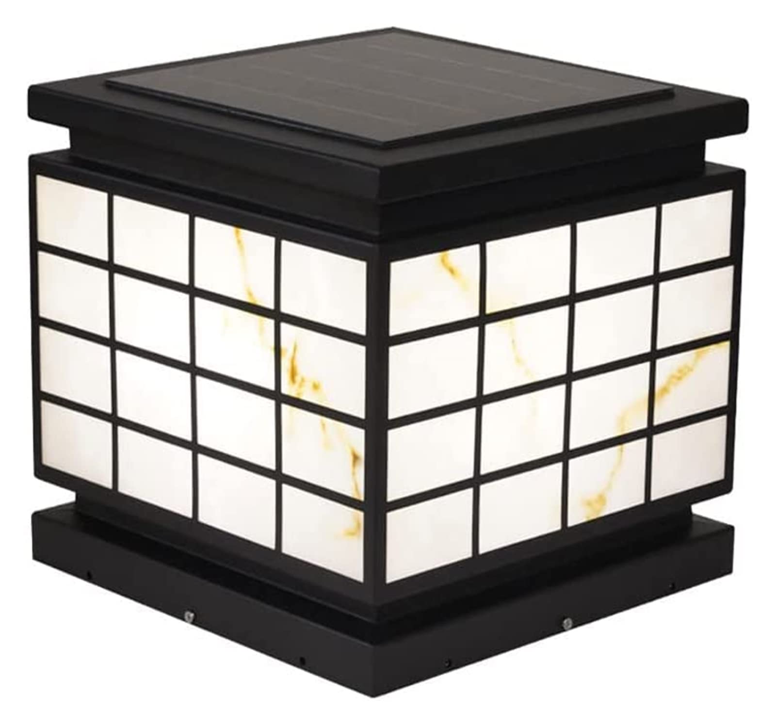 Courtyard Light Solar Outdoor Lamp Post Lights Square Waterproof Exterior Lantern Lighting Fixtures Garden Patio Yard Pathway Driveway