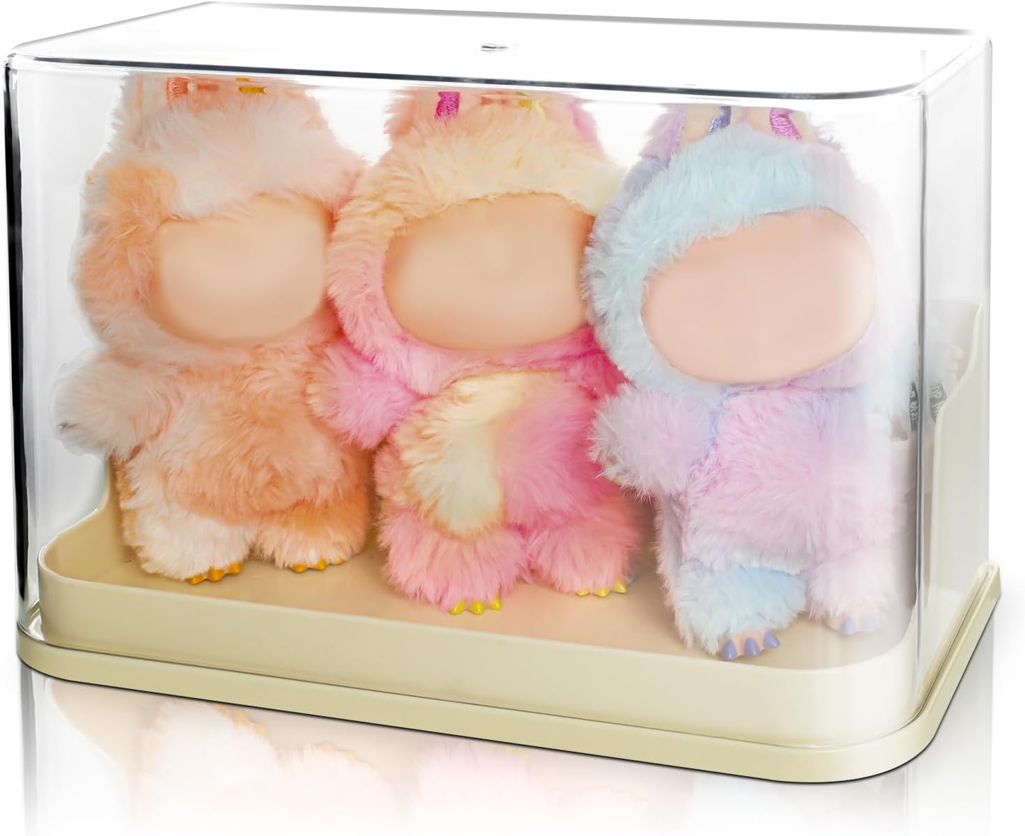 Acrylic Clear Display Box Shelf for POP MART Labubu Doll, Display Case Compatible with Labubu POP MART