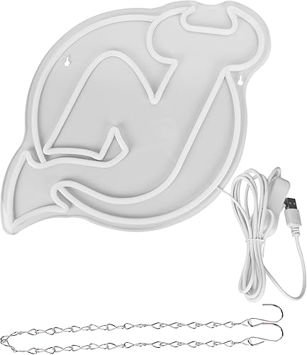 Miniatura 4 de Letrero de neón de hockey sobre hielo, equipo de hockey de Nueva Jerseys, letrero LED de diablo, luces de neón, luz de hockey, decoración de fiesta,