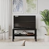 URBNLIVING 2 Tier TV Bench Entertainment Media Stand Cabinet Wooden Storage Display Unit Center Shelf, Modern TV Console Table for Living Room Bedroom - Rustic Brown, H45cm x W90cm x D30cm (Black) - Image 3
