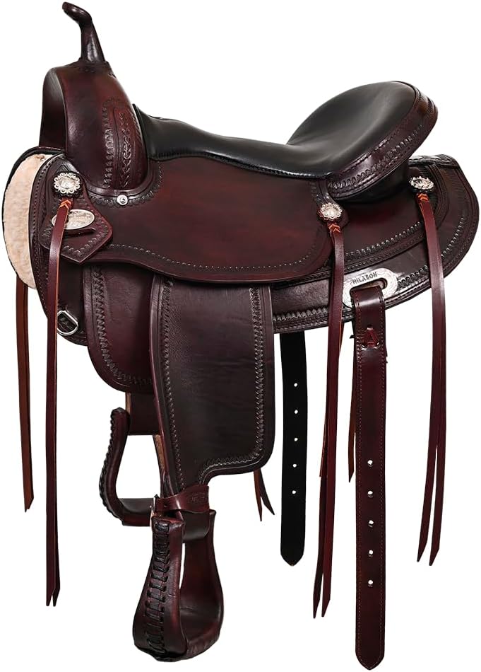 HILASON Western Horse Saddle American Leather Flex Tree Trail & Pleasure Chocolate Brown | for Horses