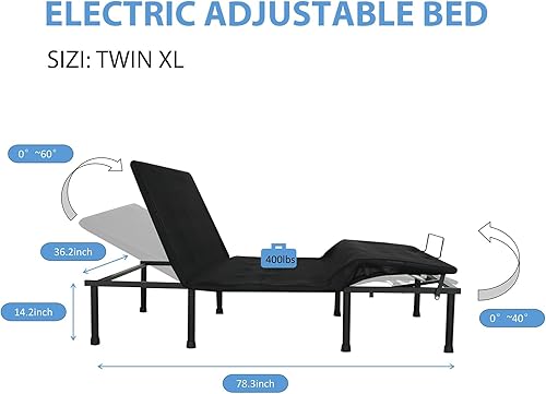 Miniatura 6 de Marco de cama ajustable individual XL, marco de cama ajustable individual XL, marco de cama individual ajustable con marco de cama ajustable