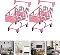 Vista 5 de Happyyami 2pcs Mini Carrito de compras de Metal Carrito de Supermercado Mini Carrito de Compras Carrito de Compras Carrito de Utilidad Carro