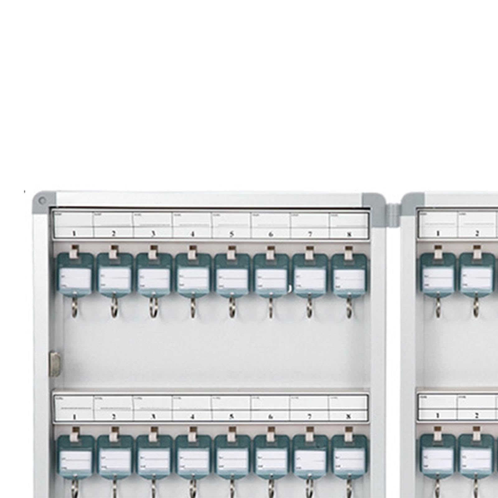 Boîte à Clés Organisateur Mural Coffre de Rangement à Clés Sécurisé avec Serrure Index Amovible et Étiquettes en Alliage d'Aluminium Adaptée pour, Position des 32 touches