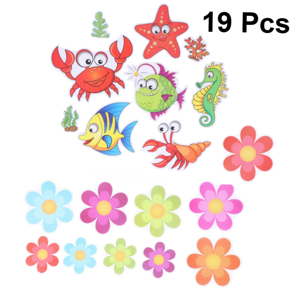 MAGICLULU 57stücke Peva rutschfeste Aufkleber Mit Buntem Blumenmuster Für Bad Toilette Und Zuhause Selbstklebende Antirutsch-Sticker Für Mehr Und Dekoration