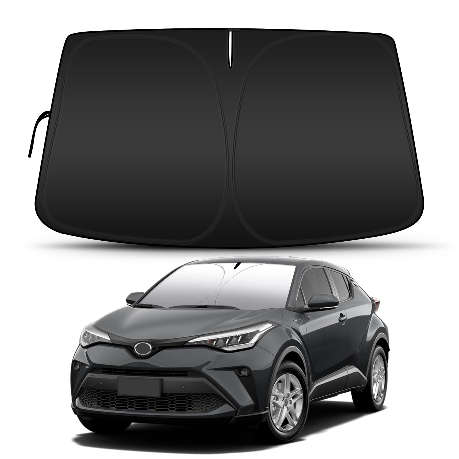 D-Lumina Pare-Brise Pare-Soleil pour Toyota C-HR 2018 Accessoires, Protecteur de Protection de Pare Soleil Voiture Contre Les Rayons UV, Pliable et Portable