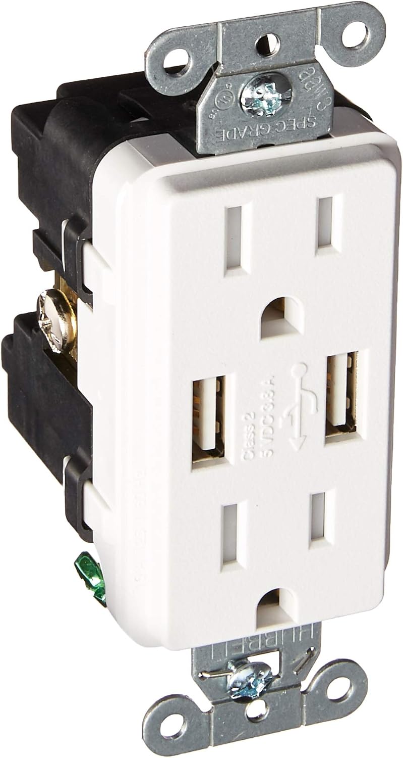 Lutron Deep Back Cover SC 15A USB Tamper Resist Snow (SCR-15-UBTR-SW)