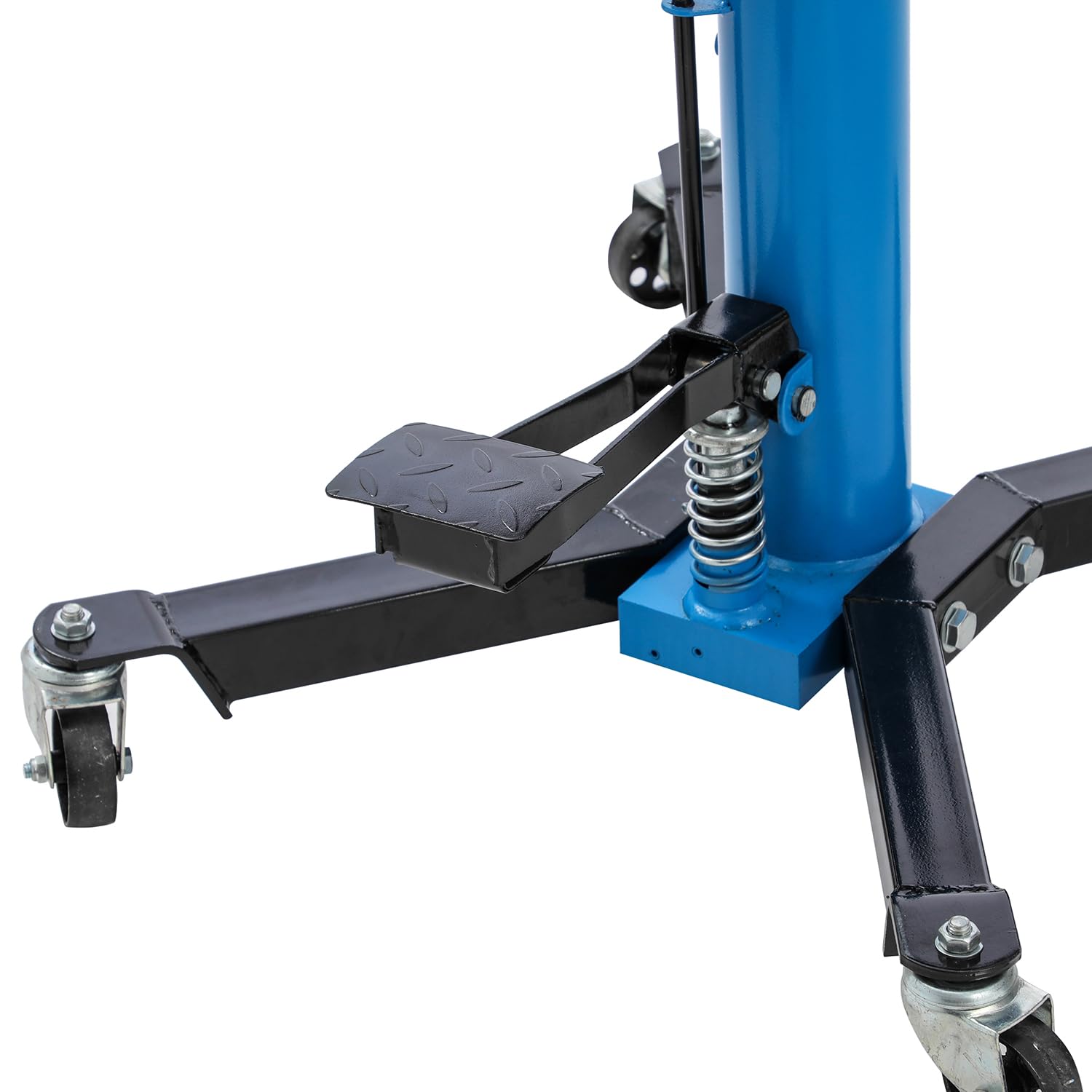 KATSU Tools Hydrauliczny podnośnik skrzyni biegów – pojemność 0,5 tony, podnośnik teleskopowy do 175 cm, kółka obrotowe, nożny i regulowane siodełko, do podnośnika samochodowego, garażu