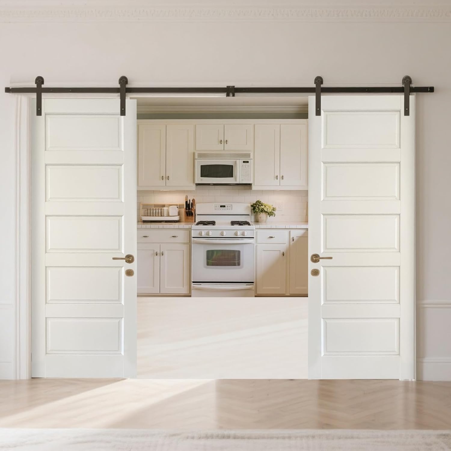 30" x 80" Slab Door - Interior Slab Doors for Dining Room, Bedroom, Closet, Laundry Room, Bathroom, Pantry -French Door Panels with a 5-Panel Design