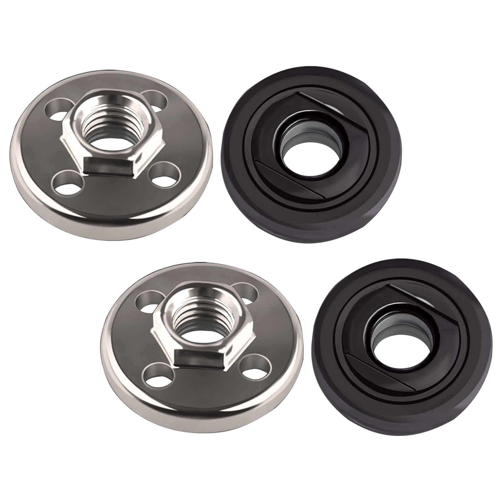 Newft 2 Pairs Strong Four Hole Fastener Plate Hexagon Flange Nut Pressure Plate For 100 Angles Grinder Rusts Resistant Steel Build Steel Angles Grinder