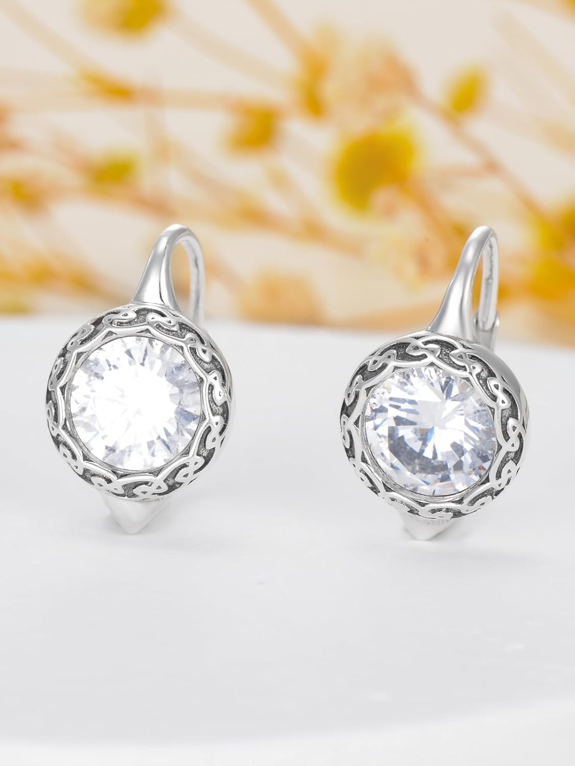 WINNICACA Celtic Knot Earrings for Women 925 Sterling Silver Leverback Drop Dangle Earrings for Women Anniversary Christmas Birthday Gift Ideas