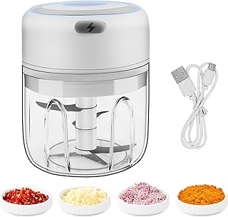 JNBGTU 250ML Garlic Chopper Electric Mini Garlic Chopper Wireless Portable Mini Chopper Onion Chopper Small Garlic Chopper Kitchen Electric Food Chopper with USB Charging for Garlic Onions Fruit Chili