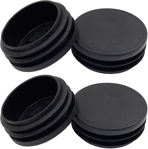 Miniatura 7 de 4 tapones redondos de plástico de 1.969 in (2 pulgadas), tapa redonda de plástico negro, tapa de extremo de tubo de tubería, enchufe de acabado de