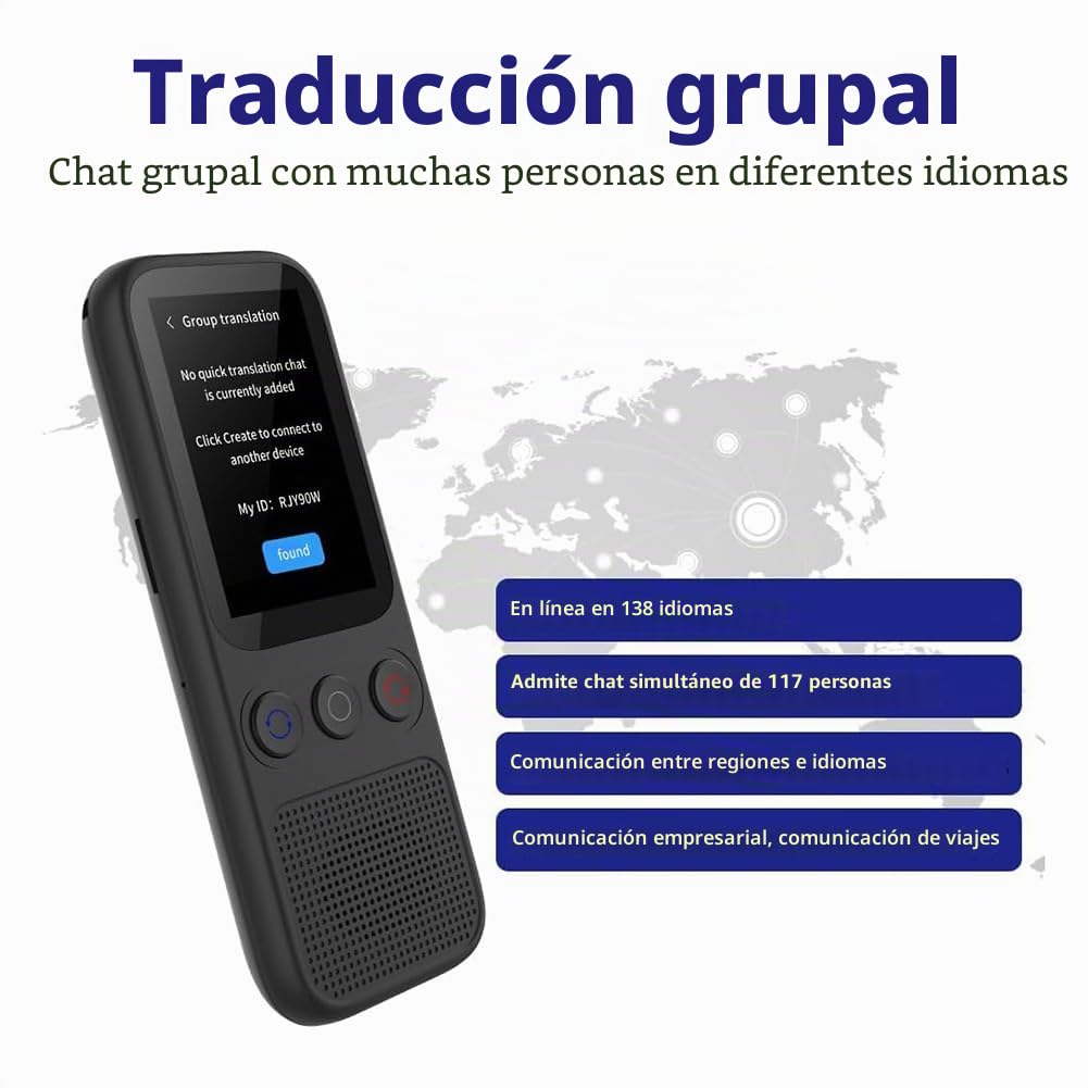 Dispositivo traductor de idiomas, traductor de voz instantáneo sin conexión en 138 idiomas, traductor de voz para viajes y negocios