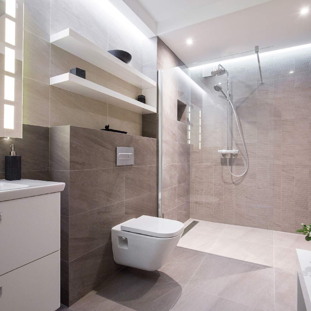 Receveur de douche à carreler caniveau 4 pentes + natte étanche + siphon ultra plat - 100 x 100 cm