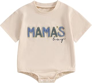 Baby Boy Fall Clothes Newborn Bubble Romper Toddler Long Sleeve Mama's Boy Letter Bodysuit Winter Infant Outfits - Buy now