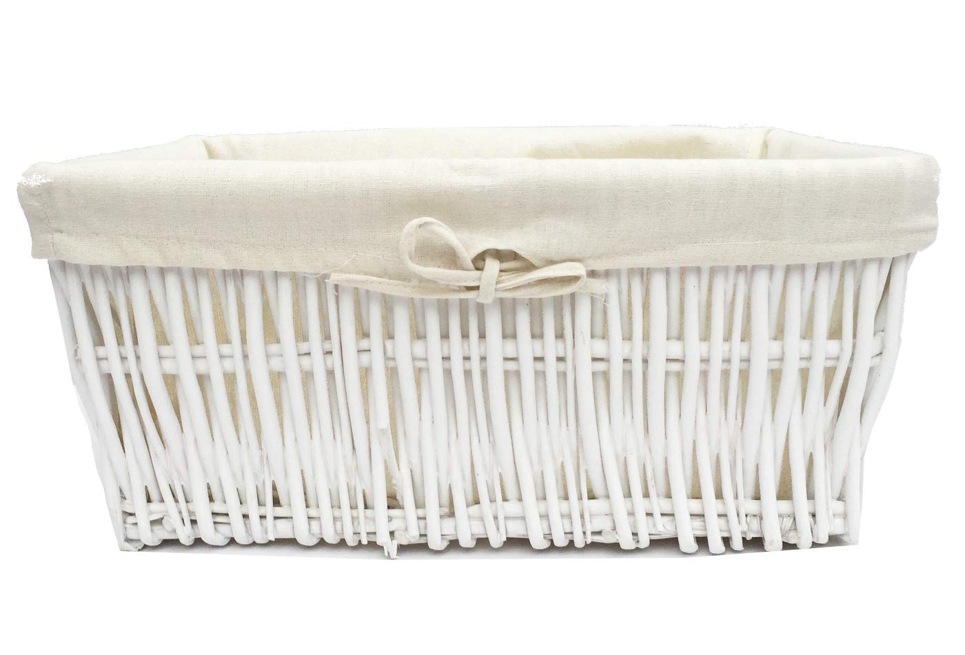 Full Wicker Strong Wider Big Deep Large Wicker Lined Handle Storage Basket Xmas Hamper Basket Gift[White,Extra Large 52x40x21cm]