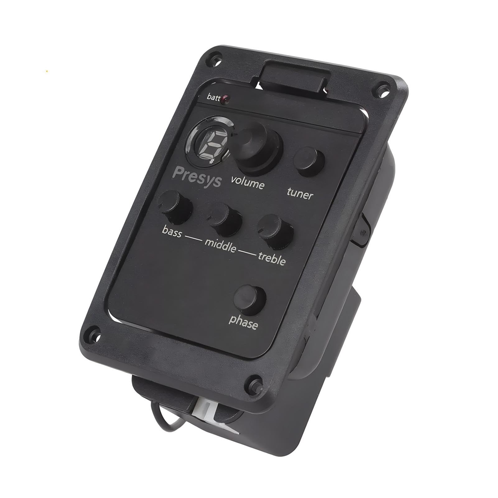 de guitare classique, de préampli acoustique, transducteur électrique acoustique, égaliseur de préampli de guitare, contrôle du volume, indicateur de batterie faible, guitare en direct
