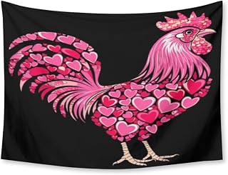 IUWOKIAYN Valentines Day Chicken Heart Family Funny Chicken Mom Farmer Tapestry Hanging Decor for Bedroom Cute Tapestries Aesthetic Wall Blanket Hung for Bedroom Dorm Living Room 30X 40 Inch Gifts