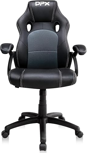 Zanzio Oficina ejecutiva, escritorio para computadora, ergonómico de piel sintética, giratorio, silla de trabajo ajustable con respaldo medio con