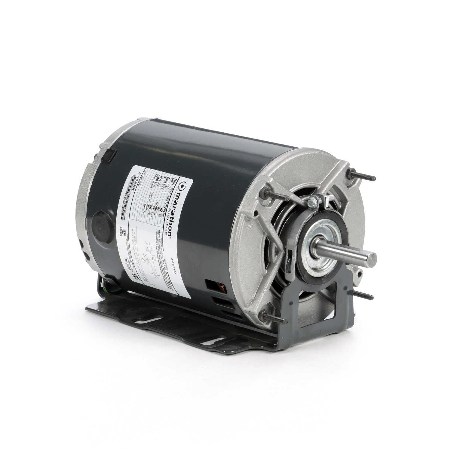 Marathon B306 48YZ Frame 48S17D2058 Open Drip Proof Belt Drive Motor, 1 Split Phase, Resilient Ring Mount, Ball Bearing, 1/2 hp, 1725 RPM, 1 Speed, 115 VAC
