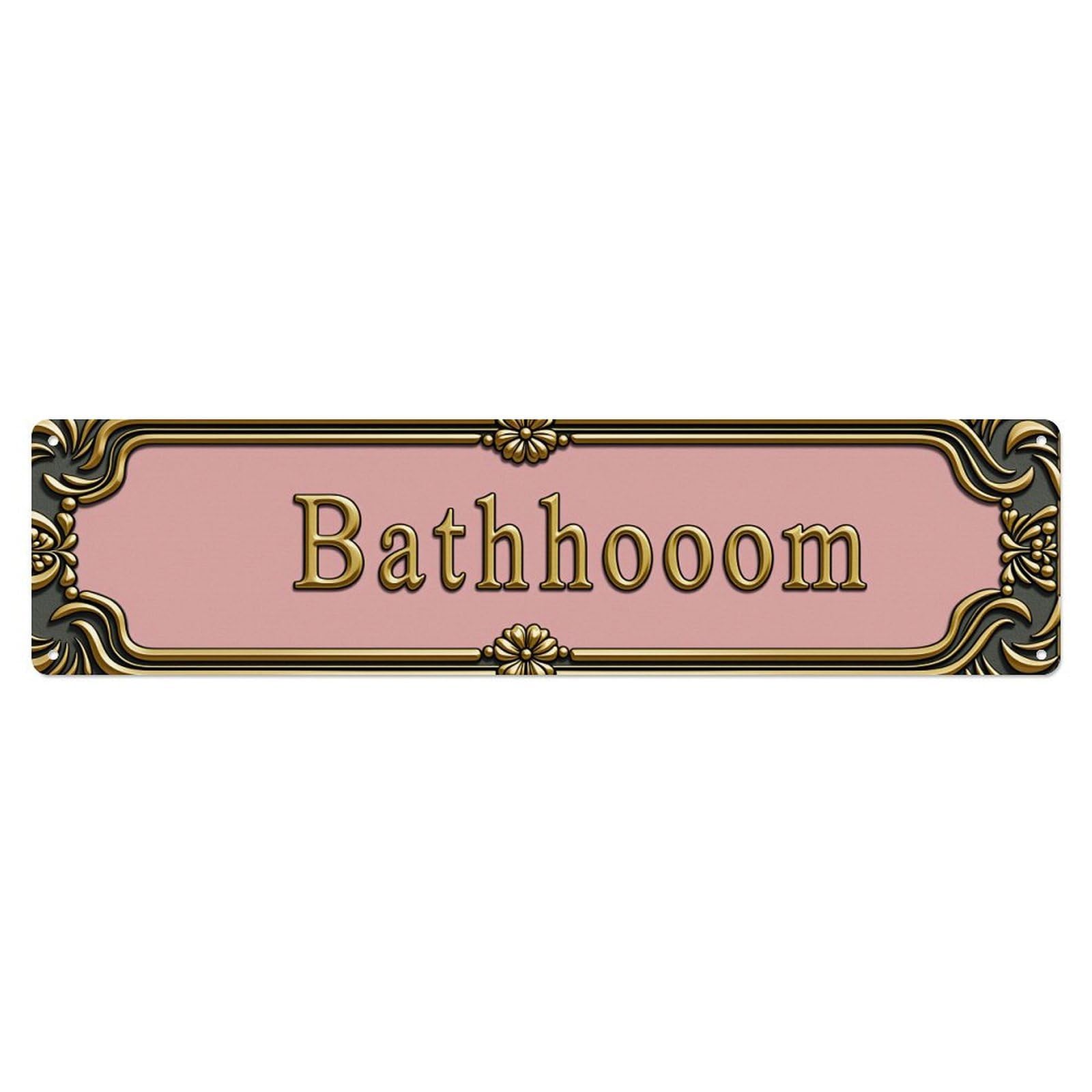 Ornate Gold Frame Pink Background Text Tin Sign Vintage Metal Poster Retro Bar, Home, Man Cave, Kitchen, Laundry Room Wall Art Decor Gift 4x16 Inch