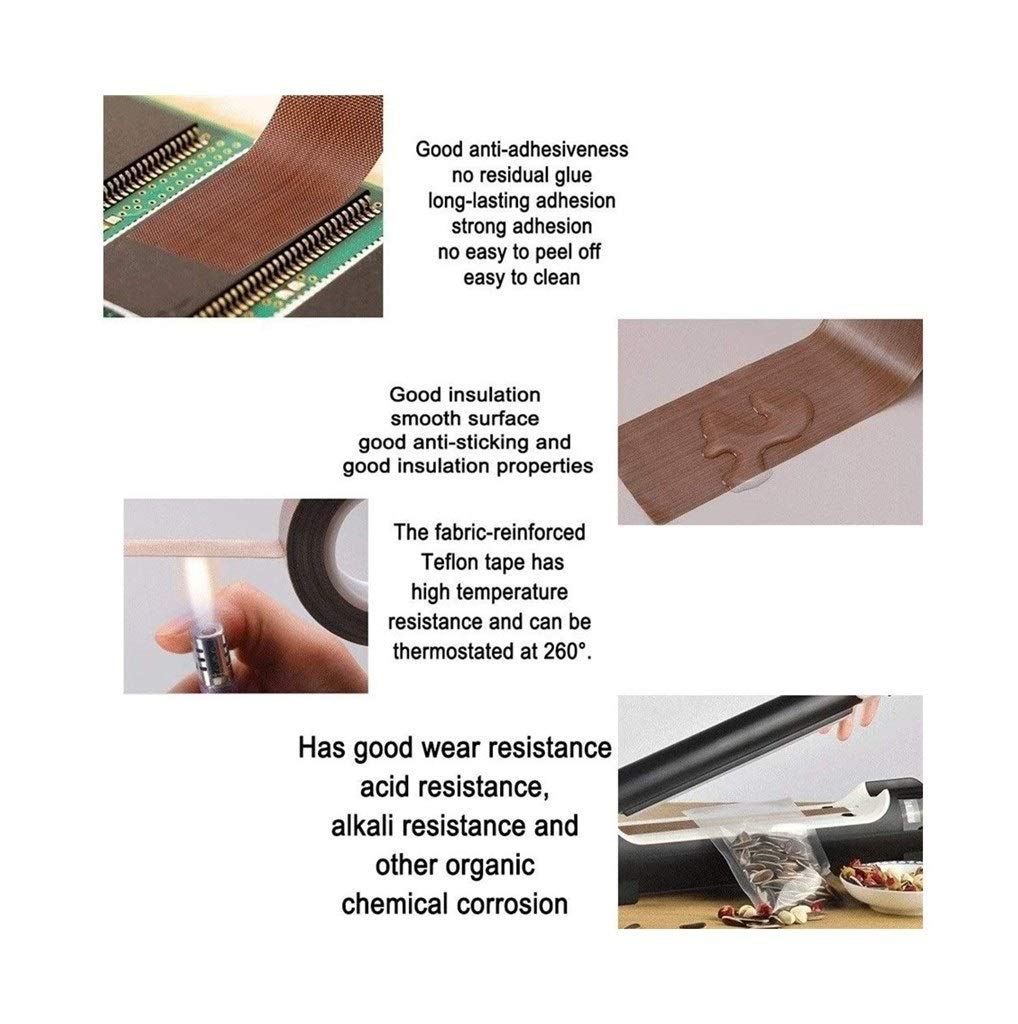 Accesorios Para Herramientas De Bricolaje Cinta De Ptfe Cinta De Teflón Cinta Resistente A Altas Temperaturas Ignífuga Y Aislante Del Calor Para Máquinas Selladoras Al V,0.13-25mm widex10m long