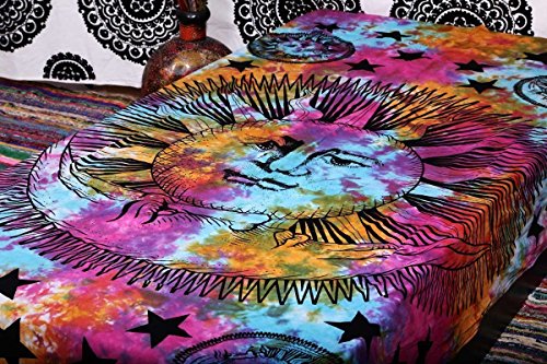 Psychedelische Celestial Sonne-Mond-Sterne Krawatten-SOFT-Tapisserie, Hippie Hippie-Wandbehang, Indian Tapisserie, Sonne-Mond-Tapisserie, Celestial Tapestr Cover