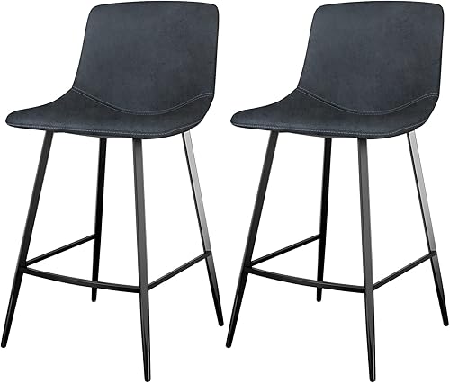 5Rcom Juego de 2 taburetes de bar de 600 libras de altura de mostrador, taburetes de bar Leathaire de 24 pulgadas con respaldo, sillas de bar con