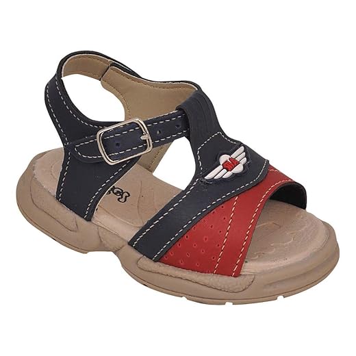 Sandália Ortopédica Infantil Menino Fivela Marinho e Vermelha