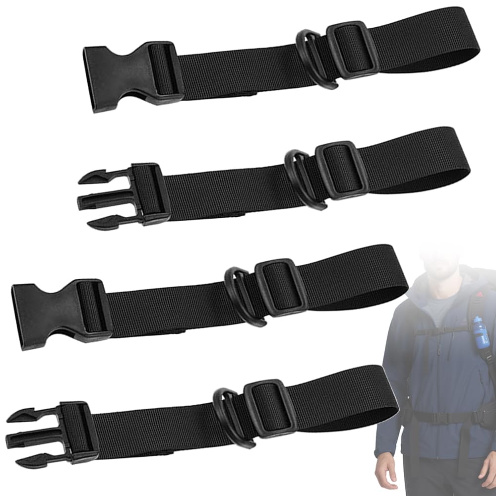 RcialrH 2 Pairs Backpack Chest Straps Adjustable Backpack Sternum Straps Quick Release Secures Chest Belt with Slide D-Ring Non-slip Strap for School Outside Travel Hiking Bags