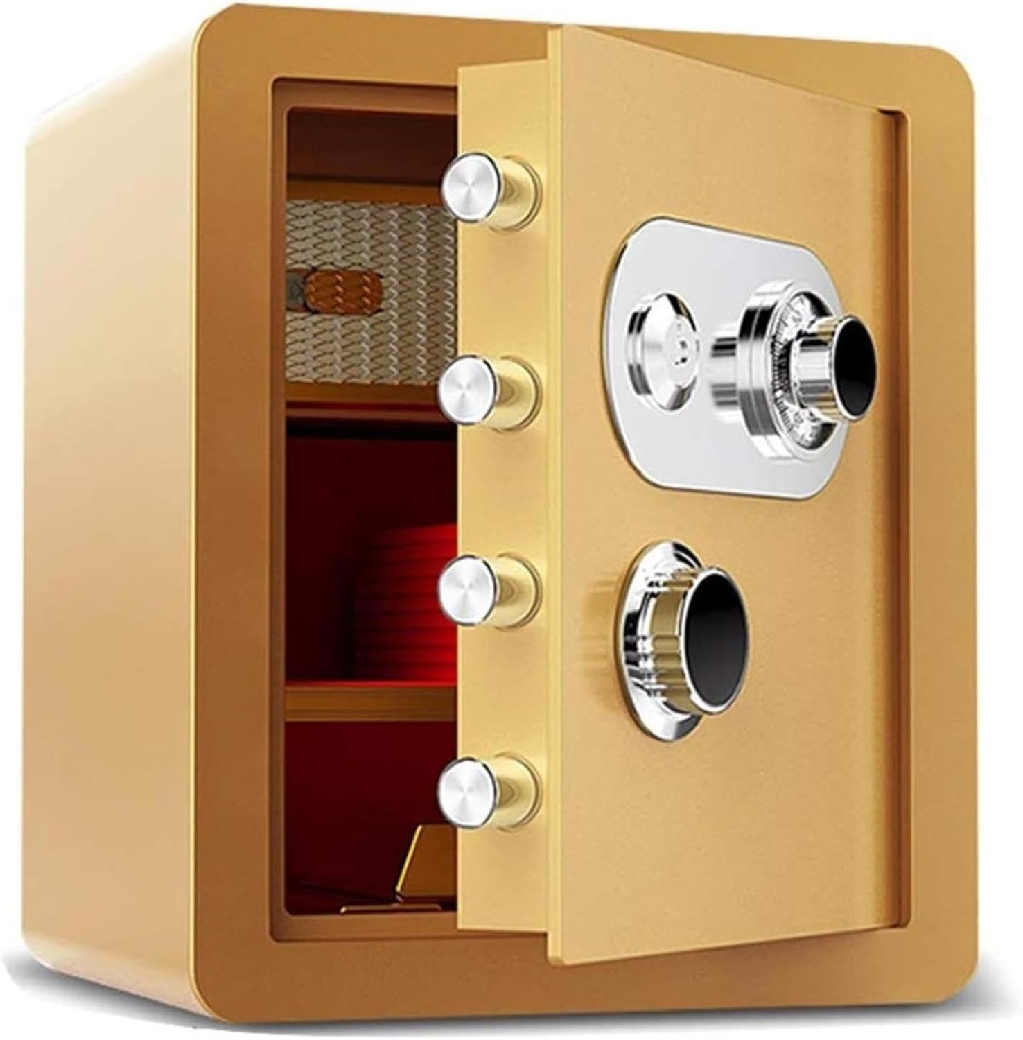 Safes & Door Locks Fire Resistant Security Digital Money Steel Alloy Drop Safe with Key Lock,Brown