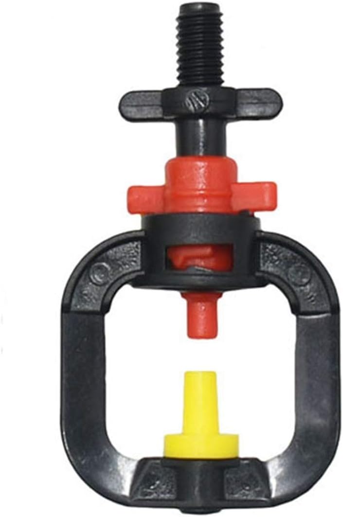 Gardening Watering System Tools 100Pcs 360-degree Fog Drop Nozzle Suspended Anti-Drop Fog Nozzle Rotating Refraction Nozzle with Barbed Threaded Connector (Color : F)