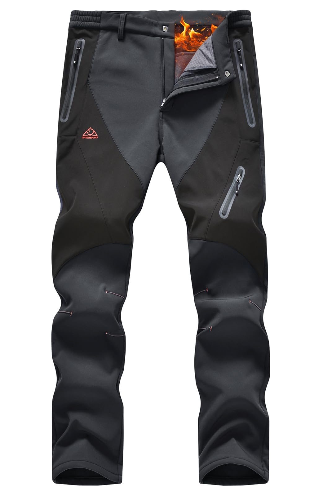Rdruko Skihose Herren Wanderhose Winter Softshellhose Wasserdicht Winterhose Schneehose GefüTtert Outdoorhose Snowboardhose Thermohose