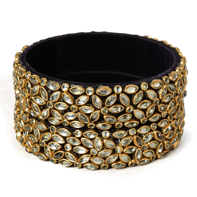 TINKLE JEWELS Black Flower Kundan Bangles | Jewellery For Women And Girls (210_Black) (B0CZXPGKBT) Amazon Price History, Amazon Price Tracker