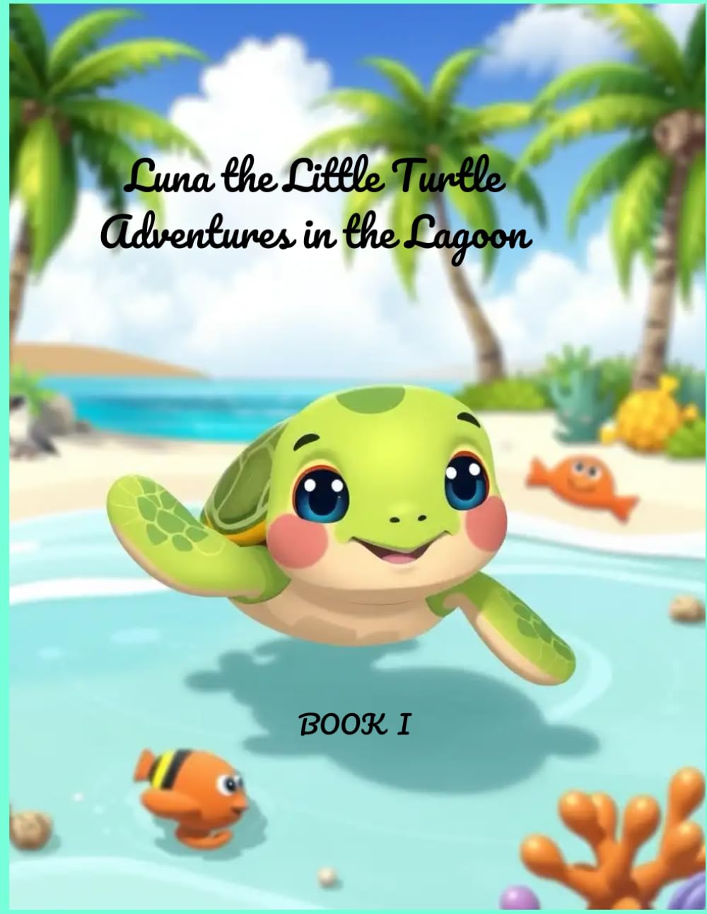 Luna the Little Turtle – Adventures in the Lagoon: A Calming Ocean Coloring Journey for Kids (kawai friends ocean)
