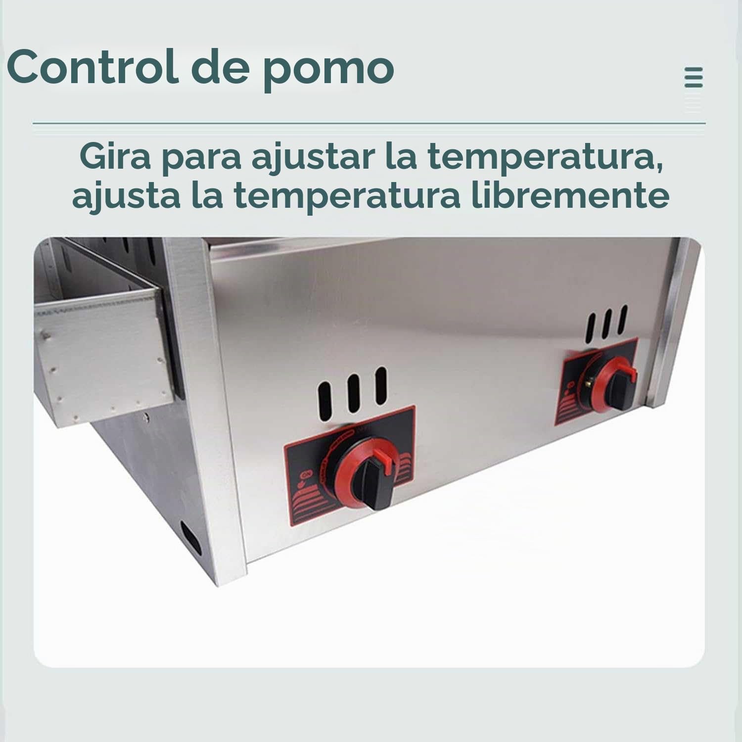 Freidora de gas LPG de acero inoxidable de 10 L x 2, freidora doble de grado comercial con potencia de fuego ajustable, incluye cestas y tapa, limpieza sin esfuerzo