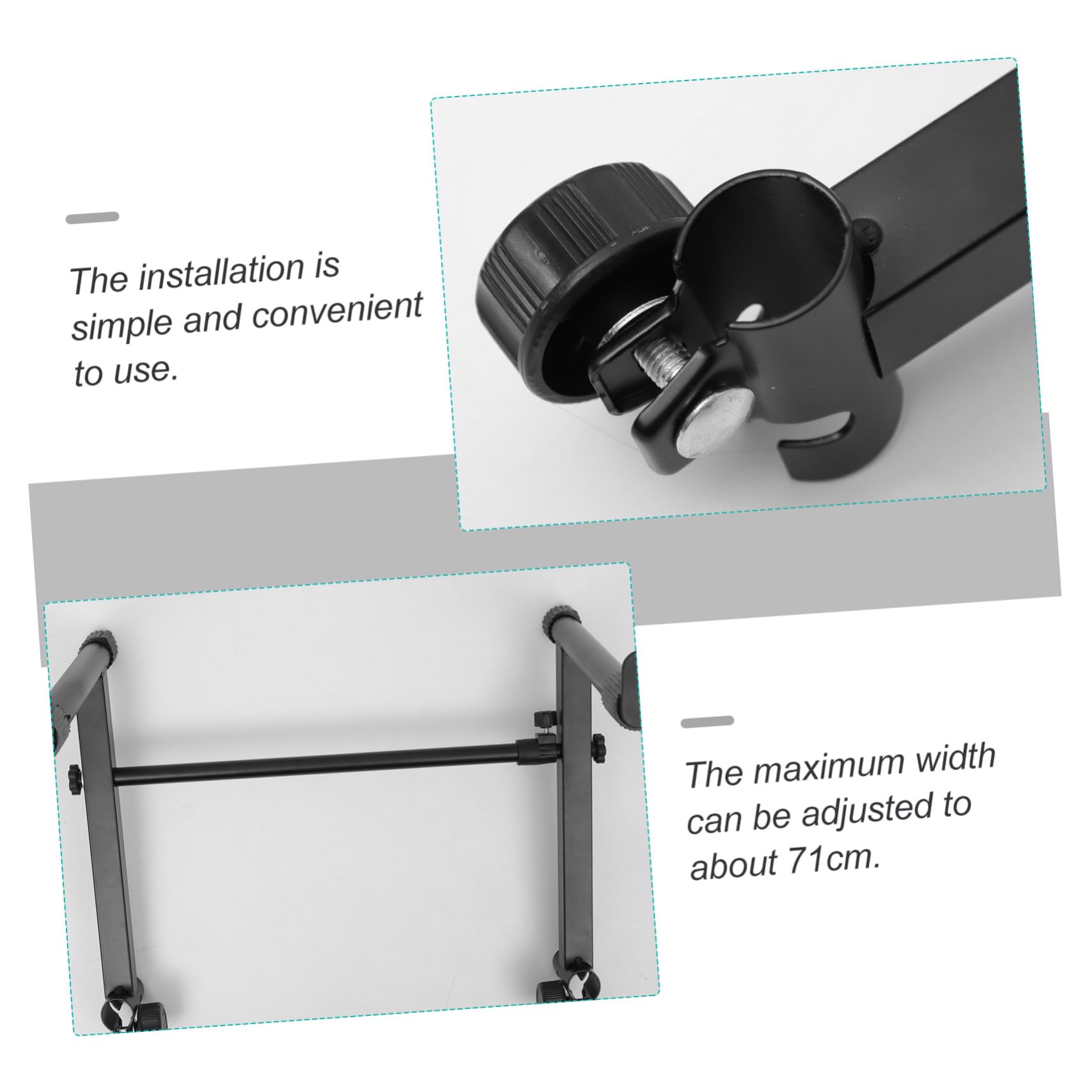 Soporte para Teclado Electrónico con Doble Arriostramiento Práctico para Pianos Digitales Resistente y Seguro para Uso Casa y Escenario