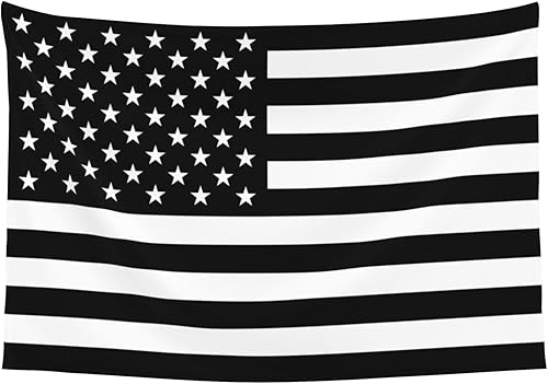 Miniatura 9 de JUHIOPOI Tapiz de pared blanco y negro con bandera estadounidense, tapiz de arte para colgar en la pared, tapiz de pared para dormitorio, sala de