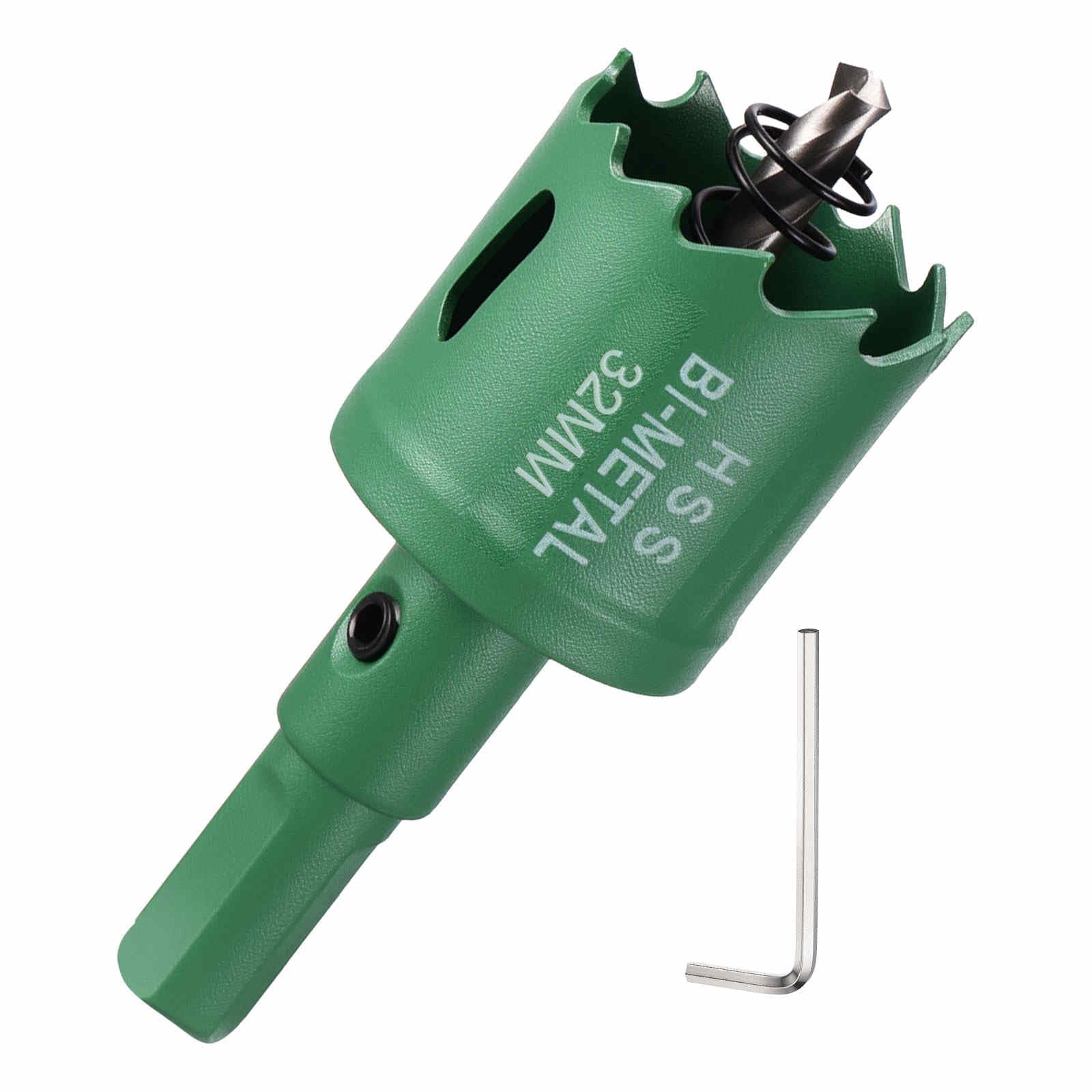 DTGN 1-1/4" Bi-Metal Hole Saw M42 HSS - 32mm Hole Cutter - Good for Thick Stainless Steel/Alloy/Aluminium/Brass/Copper - Green