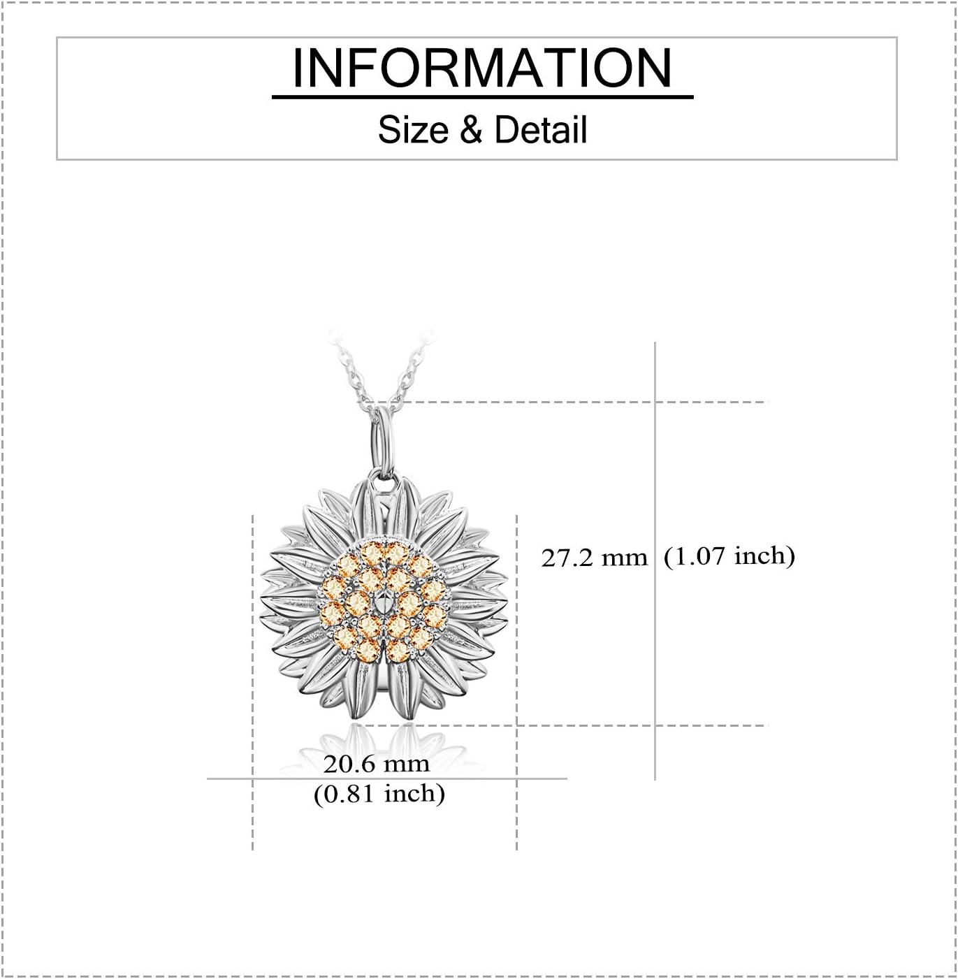 You are My Sunshine Necklace Sterling Silver Sunflower Locket Necklace for Women Sunflower Jewelry Gifts for Daughter/Wife/Sister/Mom - Image 5